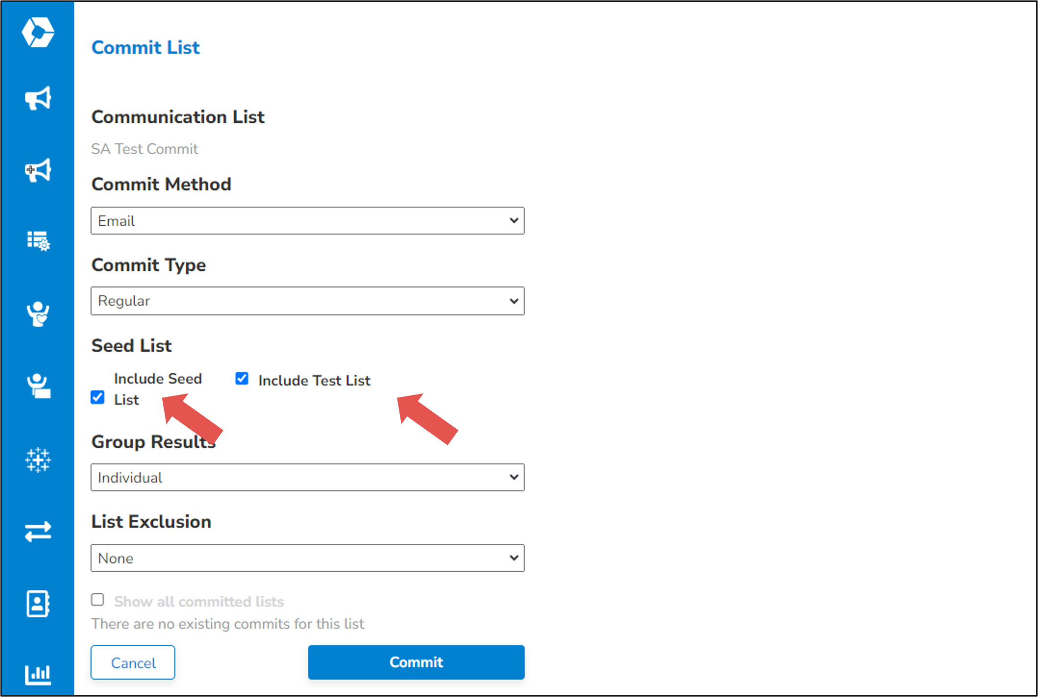 SRM Campaign - Seed List - Commit List Page Seed Test List.png