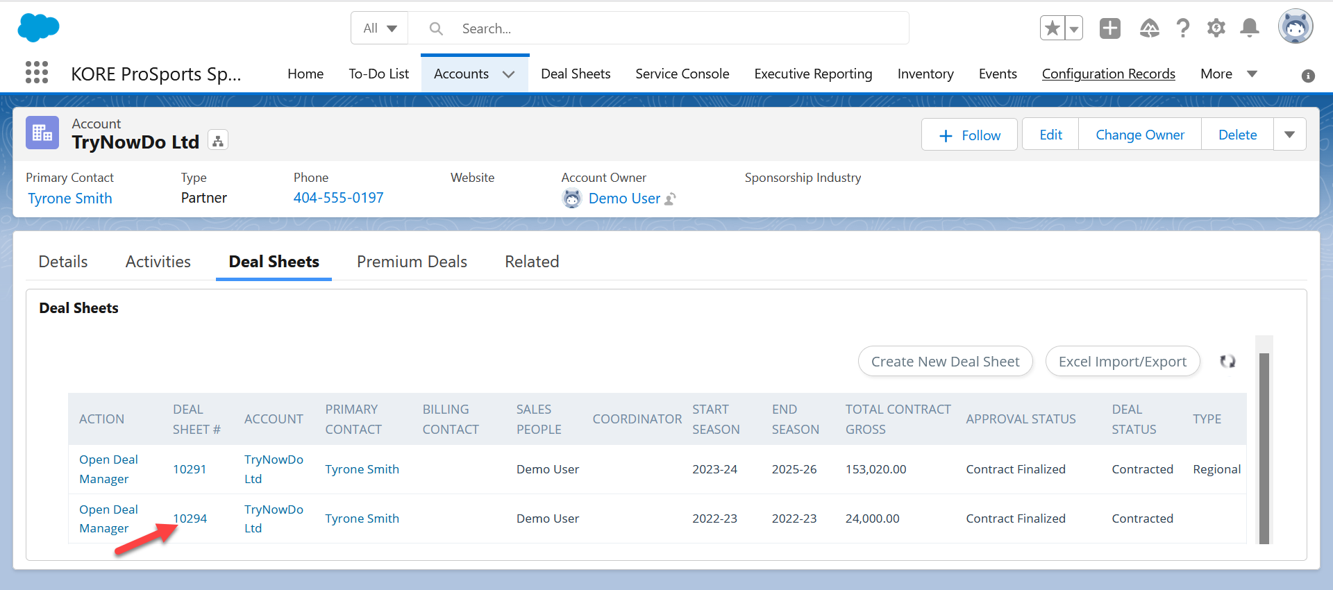 Deal sheet CRM view – KORE Help Center